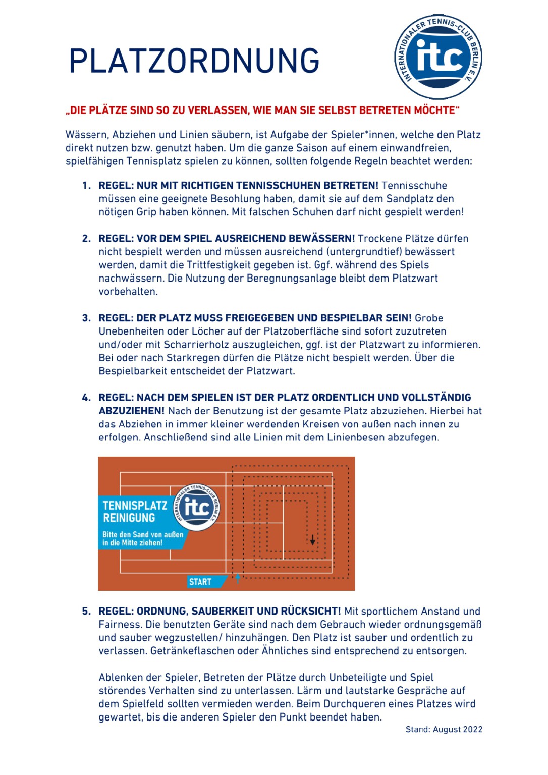 Platzbuchung Internationaler Berlin (ITC) e.V.